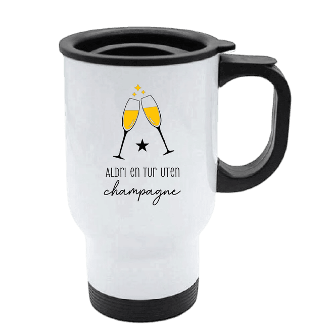 Hovedbilde Aldri en tur uten Champagne Travel Mug
