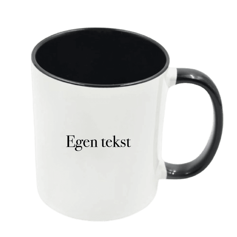 Egen Tekst Sort Krus