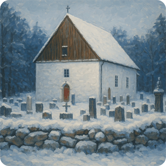 Hovedbilde Hvaler Kirke Glassbrikke Vinter